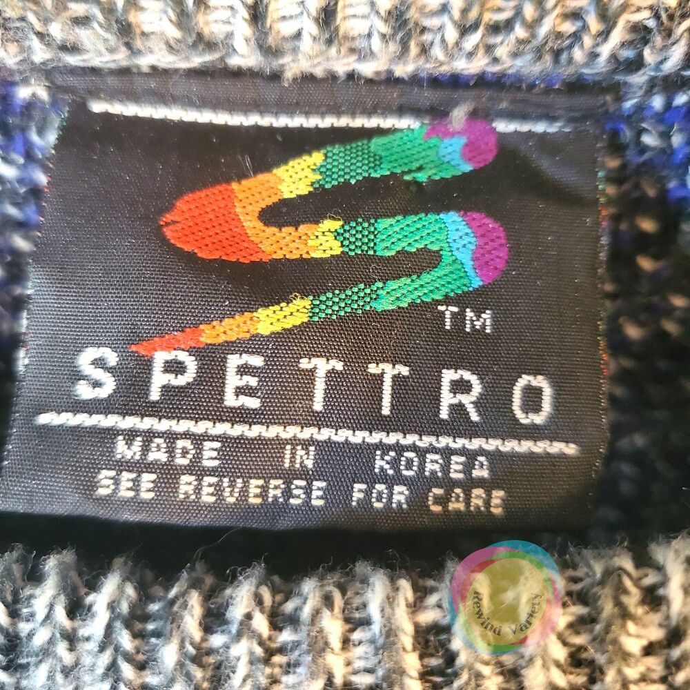 Vintage Spettro Geometric Knit Sweater Purple Men L - Picture 3 of 14